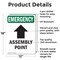 Signmission Assembly Point (Up Arrow) With Symbol, 12 in W x Rectangle, Aluminum OS-2PACK-EM-A-1218-V-10432 - alternate 4